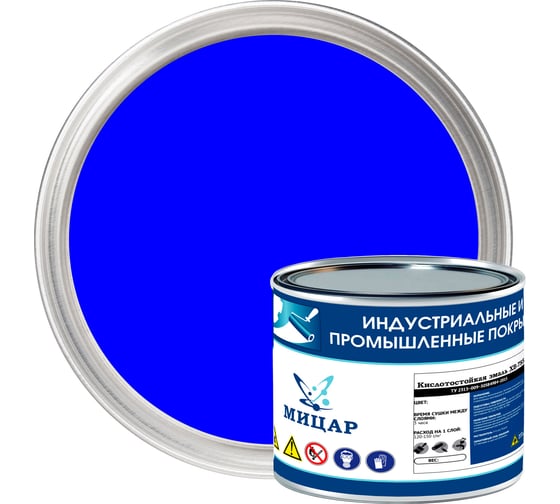 Изображение товара Эмаль Мицар ХВ-785 1,8 кг синяя УТ000013962