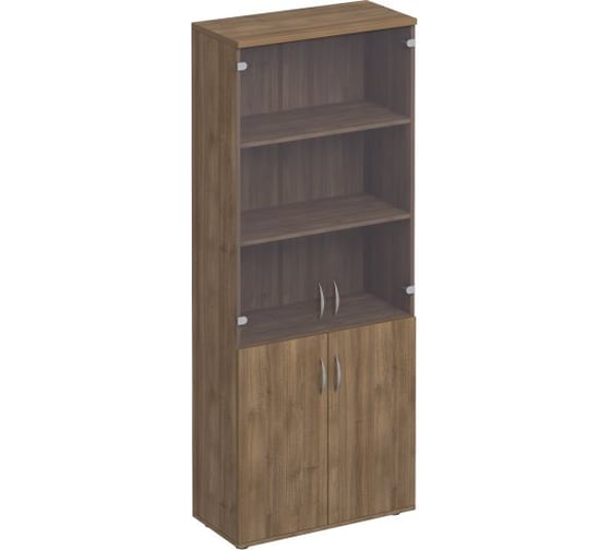 Изображение товара Шкаф для документов со стеклом 80x38x200 "Комфорт" Юнитекс, дуб шамони тёмный, К.379_ШТ