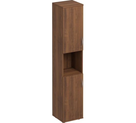Изображение товара Шкаф для документов Юнитекс Комфорт узкий 2-дверный с нишей 40_38_200, орех французский К.384_ОФ
