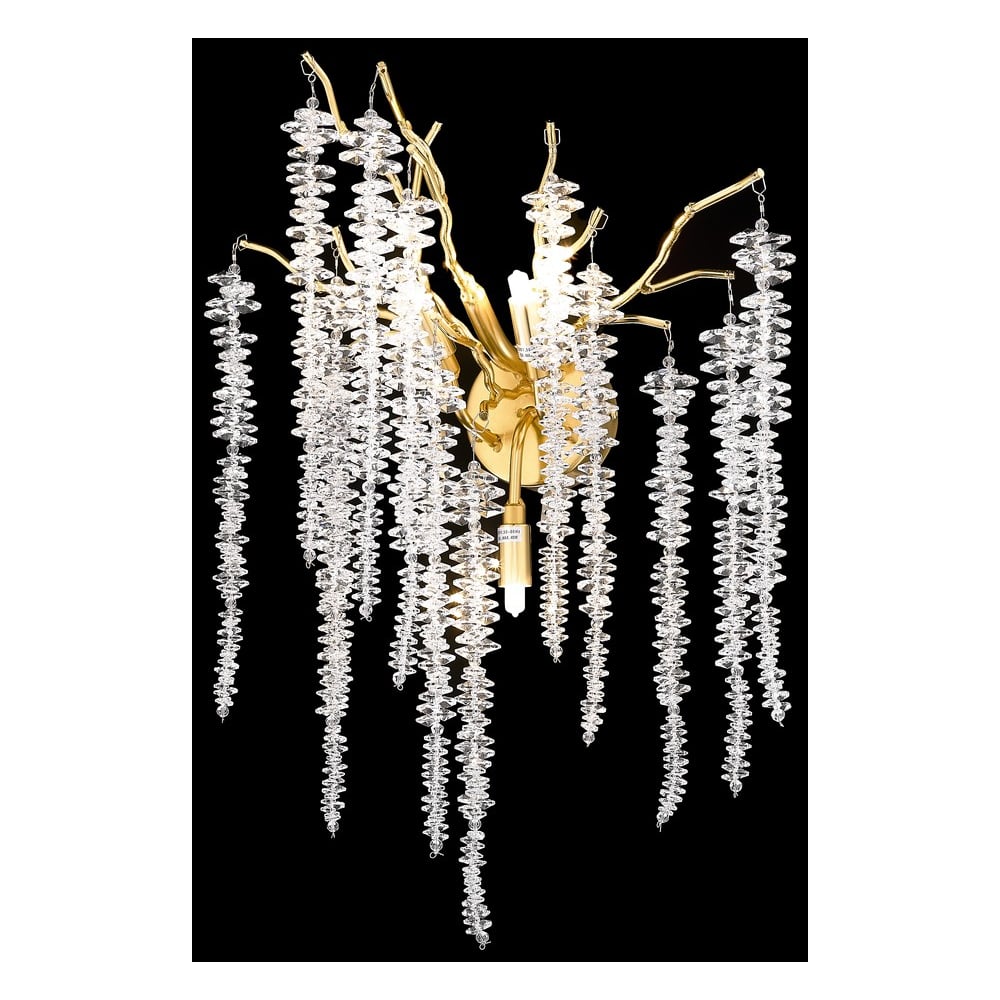 Изображение товара Настенный светильник Wertmark DACIANA с 3 лампами хрусталь золото диаметр 30 см