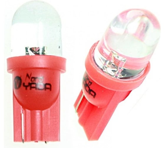Изображение товара Светодиод Nord-Yada T10-01 (1LED) 12V W5W Base:BW2,1x9,5D стандартный красный 0.13 W 0.45 lm (2 шт в 1 упаковке) 900290