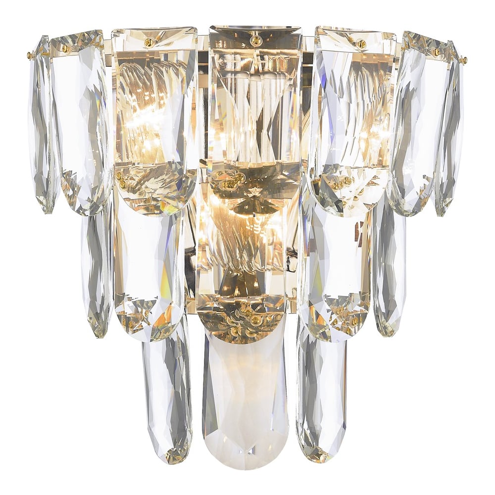 Изображение товара Настенный светильник Wertmark LAVINIA с 3 лампами E14, золото, хрусталь