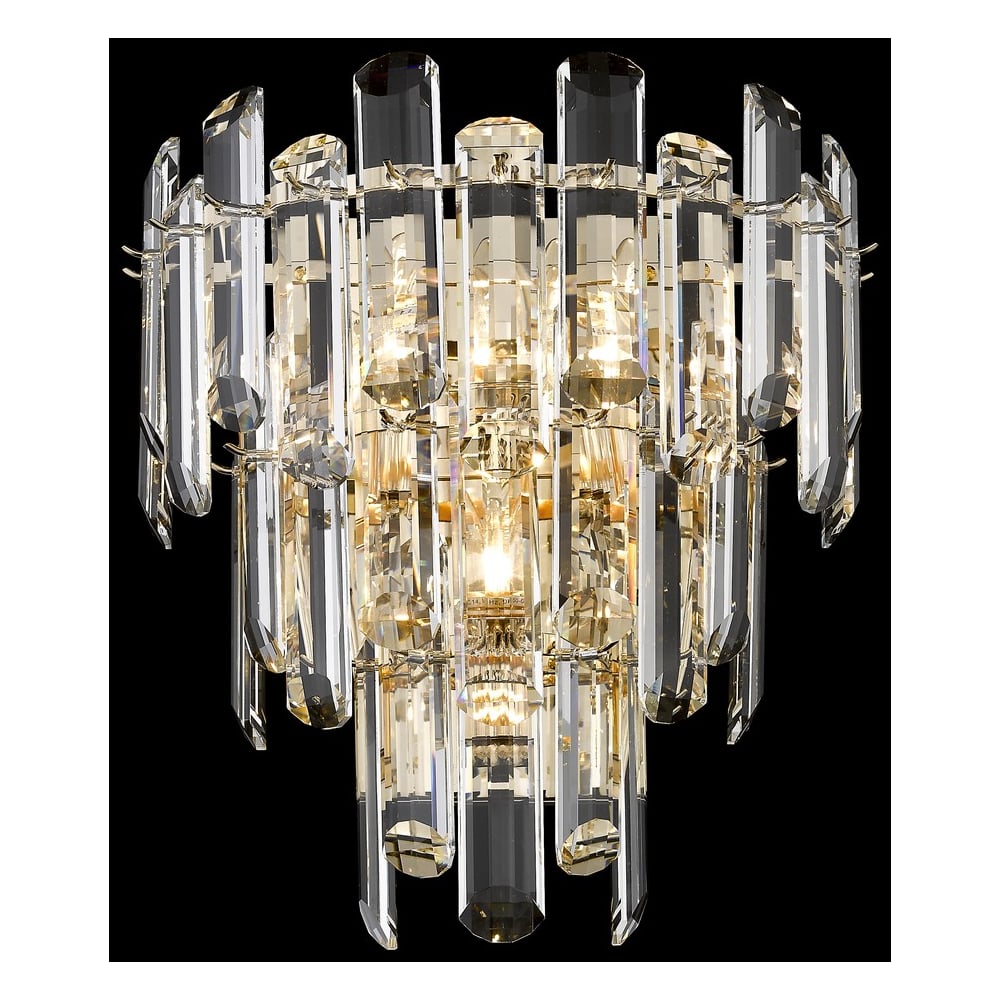 Изображение товара Настенный светильник Wertmark LAZZARA WE107.03.301 с хрусталем золото 3 лампы