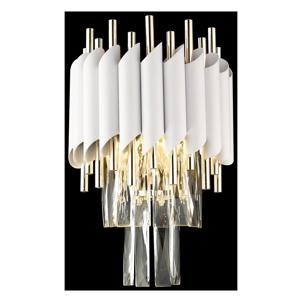 Изображение товара Настенный светильник Wertmark CARTUCCIA WE138.02.001 с 2 лампами хрусталь IP20