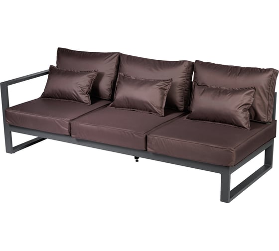 Изображение товара Диван садовый из алюминия Callisto mobili Лагуна трехместный, левый, с правым подлокотником, шоколад/антрацит G401.9Е04