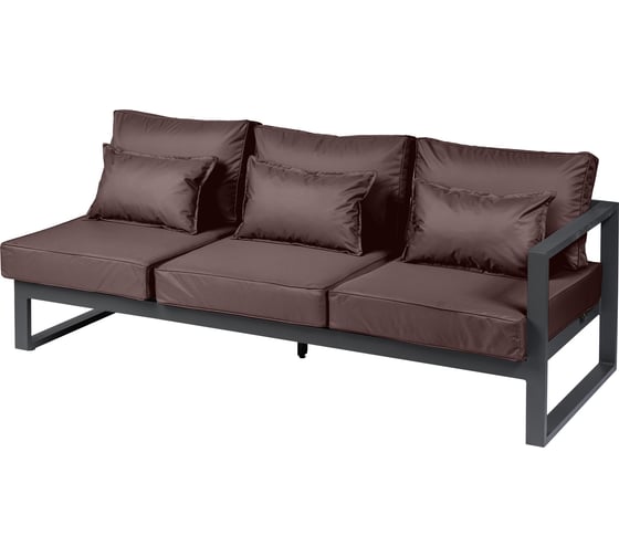 Изображение товара Диван садовый из алюминия Callisto mobili Лагуна трехместный, правый, с левым подлокотником, шоколад/антрацит G401.8Е04