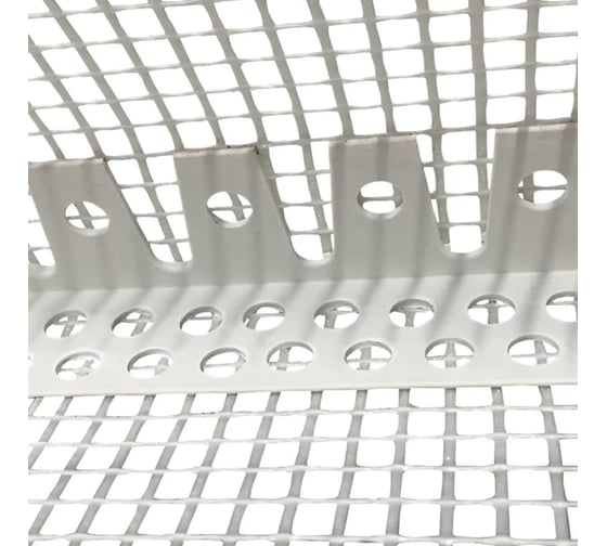 Изображение товара Углозащитный арочный пластиковый профиль СХТ 25х25 мм, 2,5 м, с сеткой 100х150 мм СХ0033