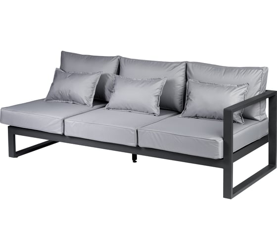 Изображение товара Диван садовый из алюминия Callisto mobili Лагуна трехместный, правый, с левым подлокотником, серый/антрацит G401.8Е10
