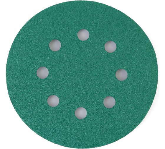 Изображение товара Абразивный круг GREEN Film 125 мм, P320, 8 отверстий, на липучке, 100 шт TILFLEX TL40-320/100