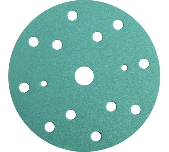 Изображение товара Абразивный круг GREEN Film 150 мм, P060, 15 отверстий, на липучке, 10 шт TILFLEX TL41-060/10