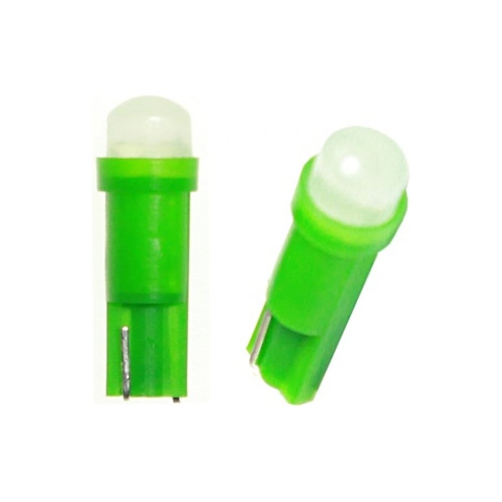 Изображение товара Светодиод Nord-Yada T5-01 (1LED) 12V W1.2W Base:W2.0-4.6d зеленый 0.24W 6lm COB (2 шт в 1 упаковке) 904710