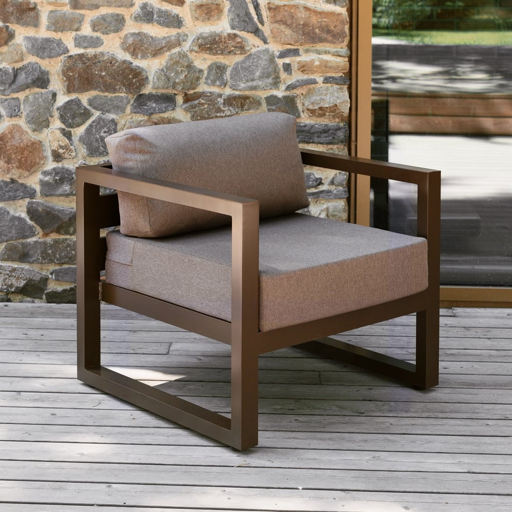 Изображение товара Уличное кресло GreenWeen CAPRI из алюминия с рогожкой коричневое