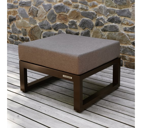 Изображение товара Пуф уличный GreenWeen CAPRI каркас алюминий, коричневый, подушки рогожка, коричневый, 700x670x450 мм GW-PUF-CAPRI-BROWN