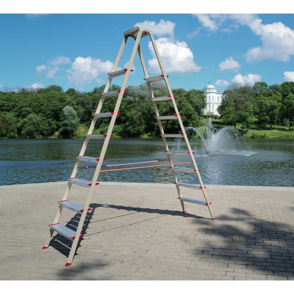 Изображение товара Стремянка алюминиевая Эйфель Парнас 130 - 208+1