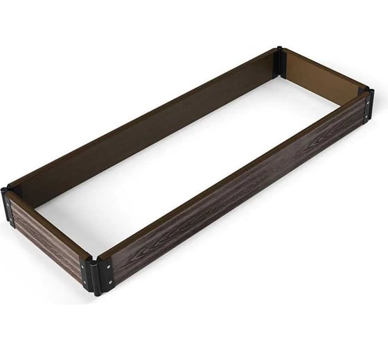 Изображение товара Готовый комплект грядки из ДПК Еврогрядка 1500x500x155-3D, цвет венге GEG2-155-3D