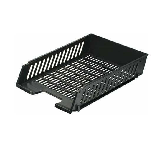 Изображение товара Горизонтальный лоток для бумаг BRAUBERG MAXI с пазами, А4 358х272х75,5 мм, черный 231141