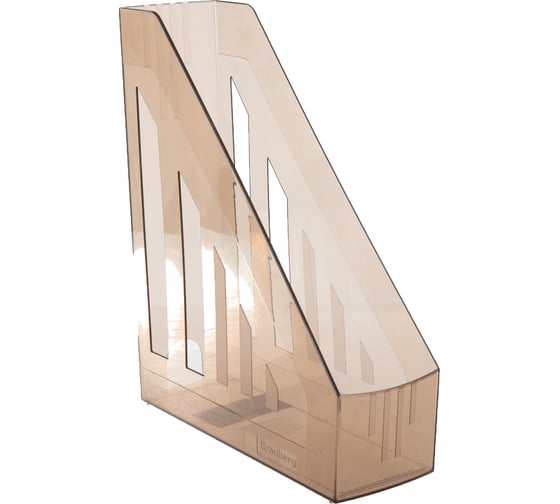 Изображение товара Вертикальный тонированный лоток для бумаг BRAUBERG Contract 260x85x300 мм отверстия на торцах, тонированный 230892