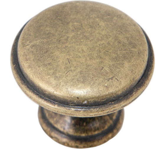 Изображение товара Ручка мебельная AKS FRESKA кнопка металлическая, античная латунь 81251