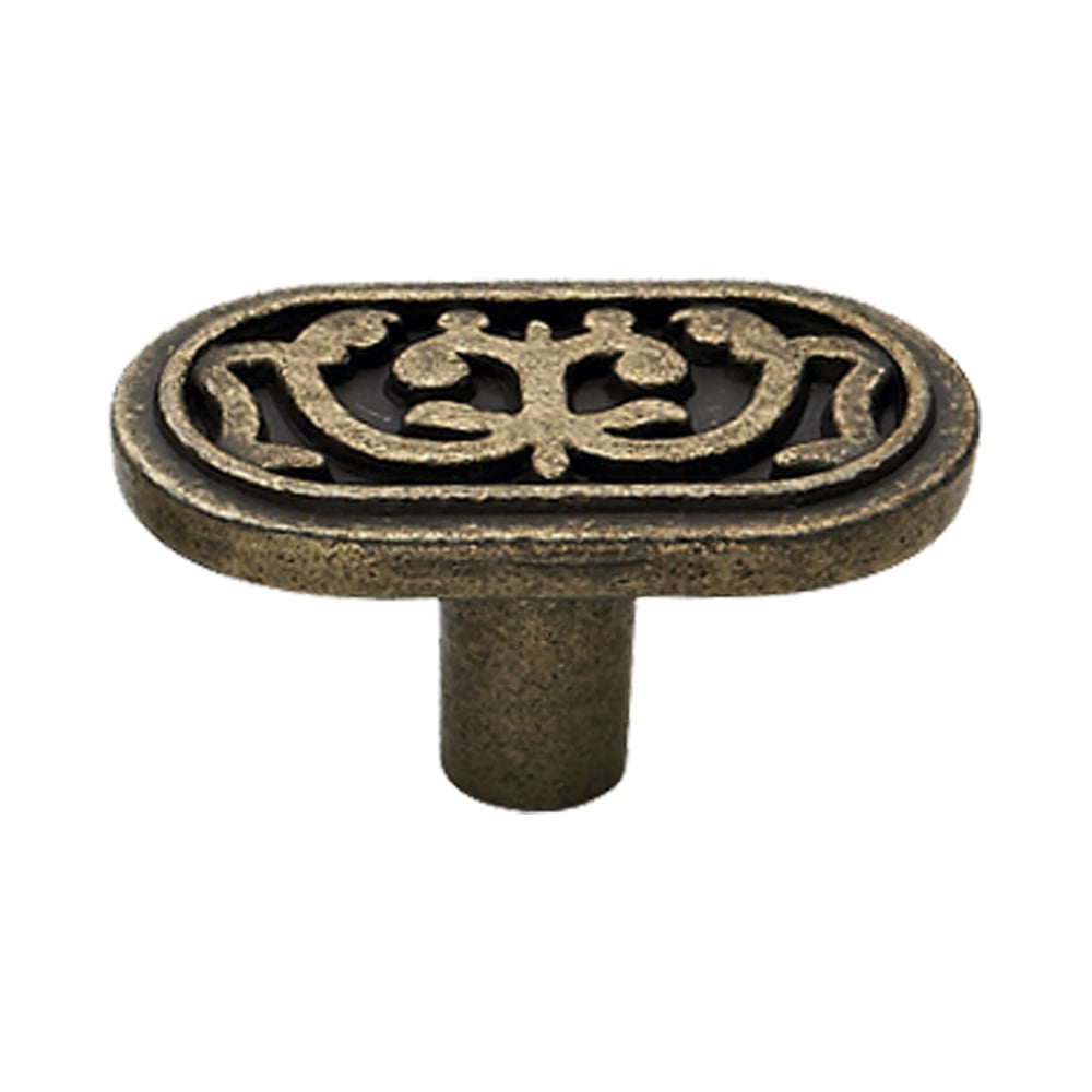 Изображение товара Мебельная ручка AKS ELIN металлическая с кнопкой в стиле ретро старое золото