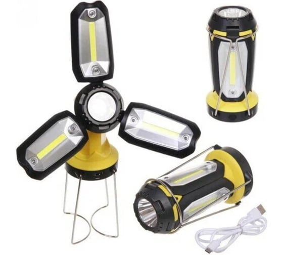 Изображение товара Фонарь туристический Турист мастер 6 режимов, 1XPE+3COB, аккумуляторная батарея 1200mAh, 7*14.5см, USB 8801 855-333