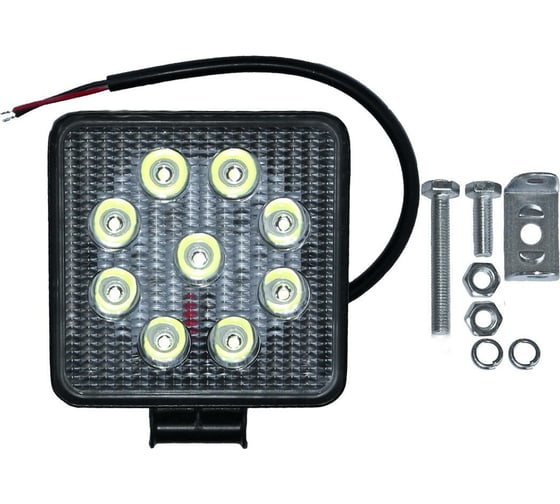 Изображение товара Универсальная противотуманная светодиодная фара Дали-Авто 27W 9 LED, 9-40V, 128х108х36мм DA-02362