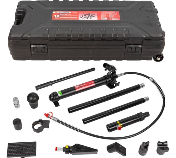 Изображение товара Набор гидравлического оборудования для кузовных работ Forsage 10т.17пр. в кейсе на колесах 28597 F-T71001L F-T71001L(28597)