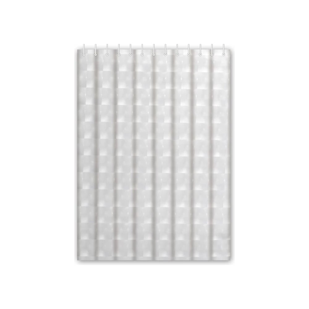 Изображение товара Штора для ванной HAIBA 3D HB75101-1 белая с квадратным рисунком