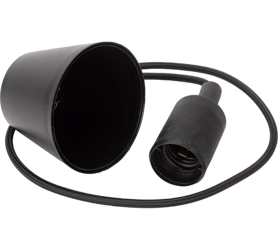 Изображение товара Патрон IN HOME Е27, силиконовый, со шнуром 1м, черный 4690612008691