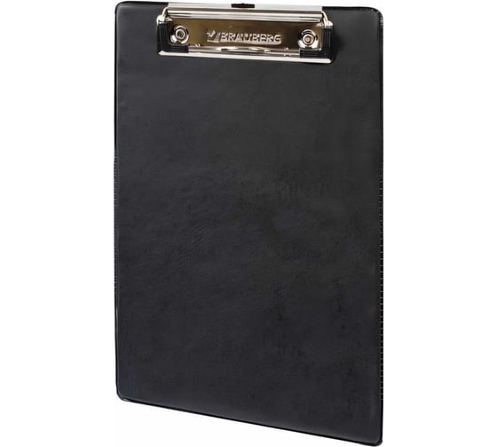 Изображение товара Доска-планшет BRAUBERG 158х230 мм, А5, с прижимом, картон/ПВХ, черная, 232224