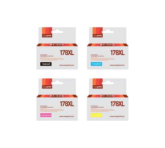 Изображение товара Комплект картриджей EasyPrint (CB321HE/CB321/CN684HE/178XL/178 XL) для HP 178XL: черный, голубой, пурпурный, желтый IH-178XL_SET