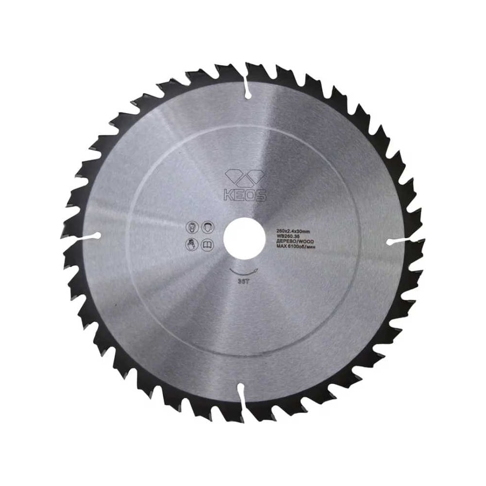 Изображение товара Пильный диск по дереву KEOS WB260.36 260 мм 36 зубьев быстрорез