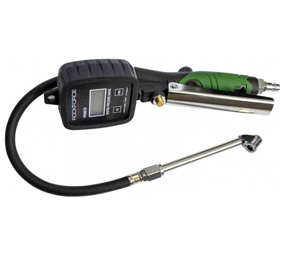 Изображение товара Пистолет для подкачки шин Rockforce с цифровым манометром, шлангом и жестким удлинителем для грузовых а/м 0-14 bar;psi,kpa,kg/cm2; раб. t -18 +40гр RF-9T0401D(48783)