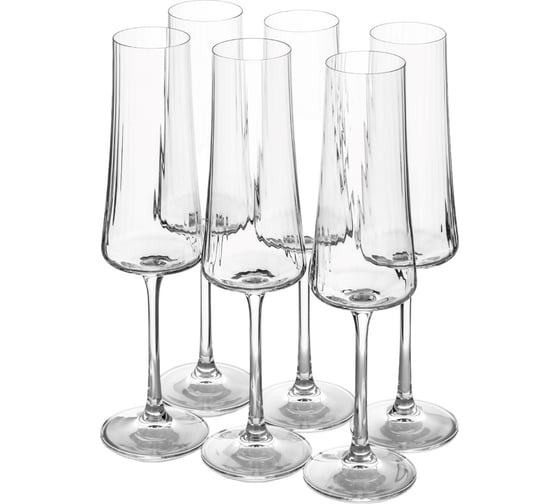 Изображение товара Набор фужеров для шампанского CRYSTALEX XTRA OPTIC 210мл 6шт CR210104XO