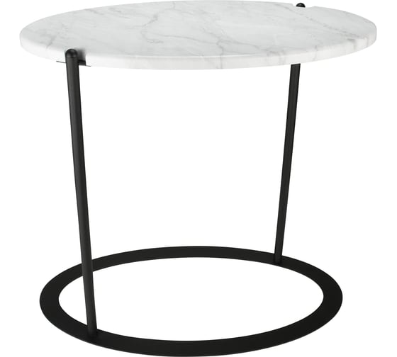 Изображение товара Журнальный столик в стиле лофт Callisto mobili Светлый мрамор/черный М037.0А70