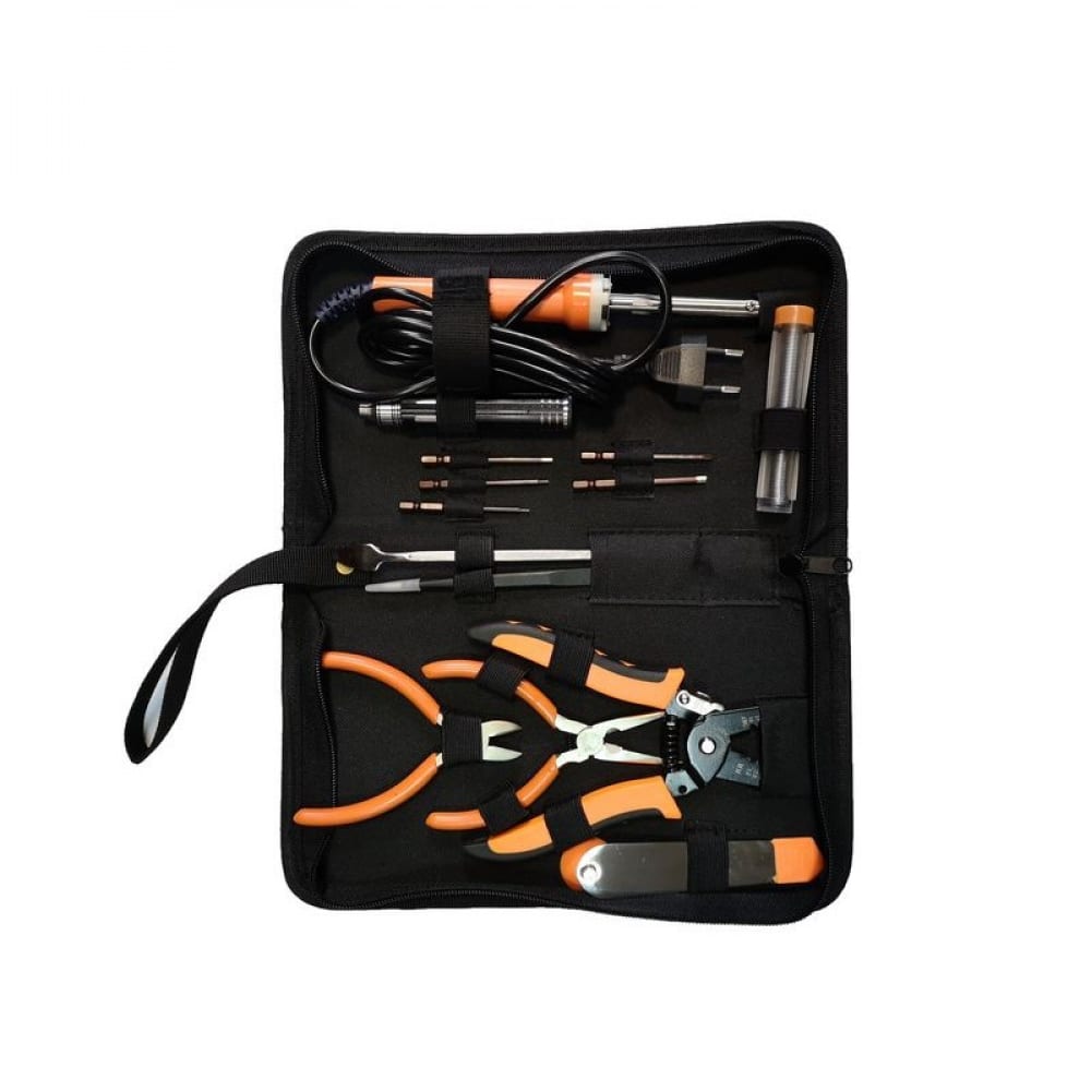 фото Электрический паяльник forsage с набором инструментов и аксессуаров 14предметов f-8272-14