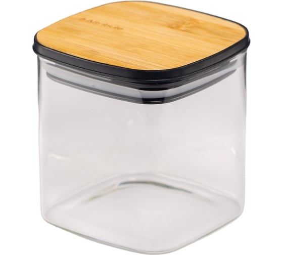 Изображение товара Банка для хранения сыпучих продуктов Attribute квадратная BAMBOO 650мл AJB103
