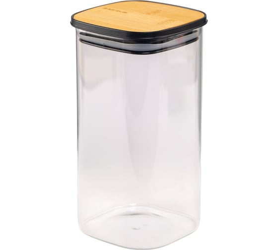Изображение товара Банка для хранения сыпучих продуктов Attribute квадратная BAMBOO 1400мл AJB105