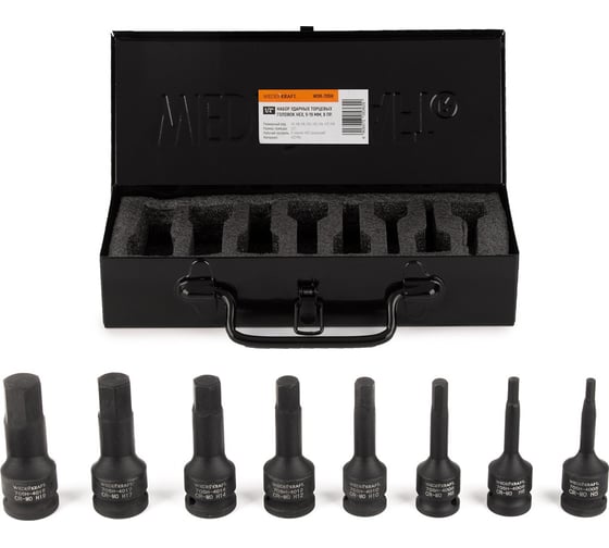 Изображение товара Набор ударных головок 6-гранных (8 шт; 1/2") WIEDERKRAFT WDK-705H