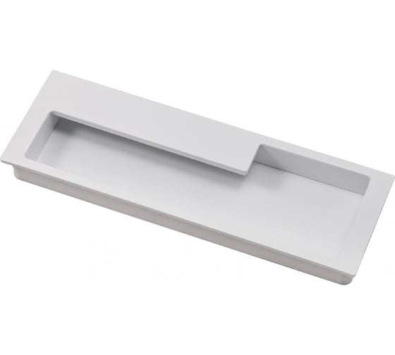 Изображение товара Ручка мебельная врезная металлическая, правая часть AKS NOVA 128 белый матовый 72128