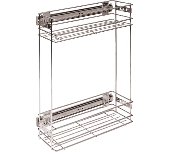 Изображение товара Шариковая направляющая AKS Карго 20 хром, боковая/универсальная, 2-х ярусная 31586