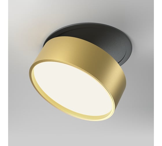 Изображение товара Встраиваемый светильник MAYTONI Onda LED 18W Черный и Матовое золото DL024-18W4K-BMG