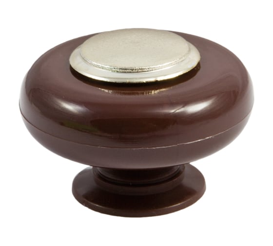 Изображение товара Ручка мебельная кнопка пластиковый AKS PATREX №20, коричневый/золото 11823