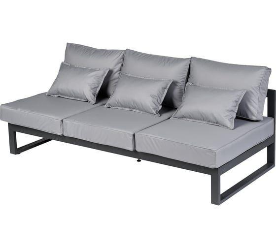 Изображение товара Диван садовый Callisto mobili из алюминия трехместный открытый без подлокотников Лагуна серый/антрацит G401.11Е10