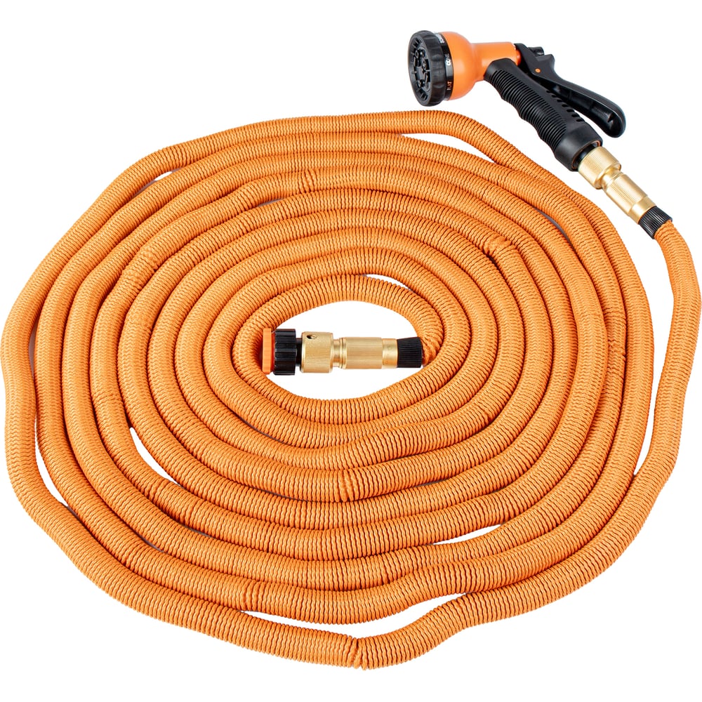 Изображение товара Поливочный растягивающийся шланг Grassman 75 FT7,5 22,5 м с пистолетом и адаптером