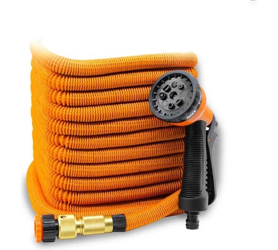 Изображение товара Шланг поливочный растягивающийся Grassman 75 FT7,5 22,5 м. с пистолетом, адаптером, соединителем (1/12) 019623