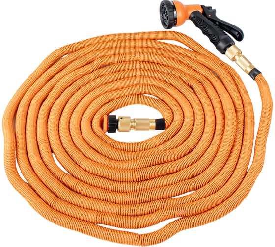 Изображение товара Шланг поливочный растягивающийся Grassman 75 FT7,5 22,5 м. с пистолетом, адаптером, соединителем (1/12) 019623