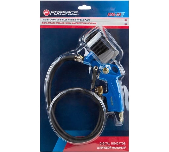 Изображение товара Пистолет для подкачки шин Forsage с манометром и шлангом 0.76 м F-STG-32(26642)