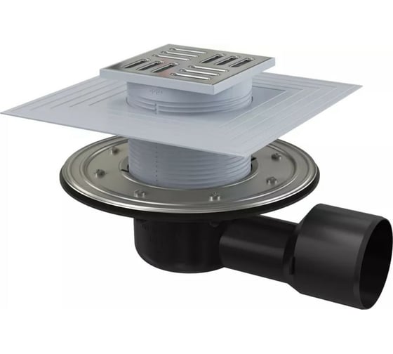 Изображение товара Сливной трап Alcadrain APV3344 105х105, 50 75, подводка – боковая 00022284