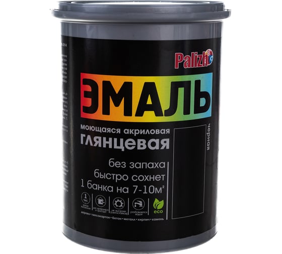 Изображение товара Акриловая эмаль PALIZH глянцевая №608 черная 1кг 1/6 11605622