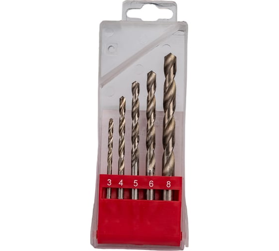 Изображение товара Набор сверл по металлу HSS-R 5 шт ELITECH 1820.117300 195635